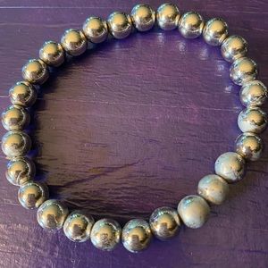 Silver Beaded Stretchy Bracelet